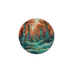 Trees Tree Forest Mystical Forest Nature Junk Journal Scrapbooking Landscape Nature Golf Ball Marker (4 Pack)