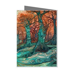 Trees Tree Forest Mystical Forest Nature Junk Journal Scrapbooking Landscape Nature Mini Greeting Cards (pkg Of 8) by Maspions