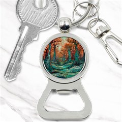 Trees Tree Forest Mystical Forest Nature Junk Journal Scrapbooking Landscape Nature Bottle Opener Key Chain