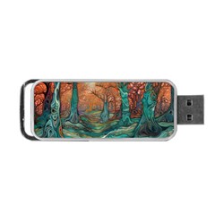 Trees Tree Forest Mystical Forest Nature Junk Journal Scrapbooking Landscape Nature Portable Usb Flash (two Sides)