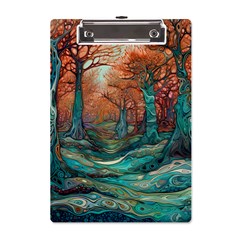 Trees Tree Forest Mystical Forest Nature Junk Journal Scrapbooking Landscape Nature A5 Acrylic Clipboard by Maspions