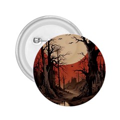 Comic Gothic Macabre Vampire Haunted Red Sky 2 25  Buttons