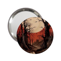 Comic Gothic Macabre Vampire Haunted Red Sky 2 25  Handbag Mirrors by Maspions