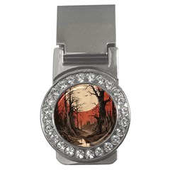 Comic Gothic Macabre Vampire Haunted Red Sky Money Clips (cz)  by Maspions