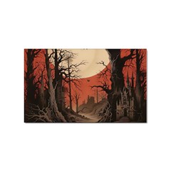 Comic Gothic Macabre Vampire Haunted Red Sky Sticker Rectangular (100 Pack) by Maspions