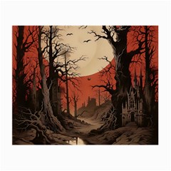 Comic Gothic Macabre Vampire Haunted Red Sky Small Glasses Cloth (2 Sides)