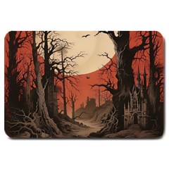 Comic Gothic Macabre Vampire Haunted Red Sky Large Doormat