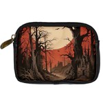 Comic Gothic Macabre Vampire Haunted Red Sky Digital Camera Leather Case Front