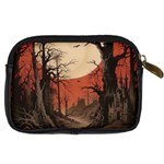 Comic Gothic Macabre Vampire Haunted Red Sky Digital Camera Leather Case Back