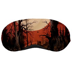 Comic Gothic Macabre Vampire Haunted Red Sky Sleep Mask