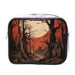 Comic Gothic Macabre Vampire Haunted Red Sky Mini Toiletries Bag (One Side) Front