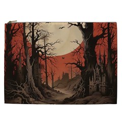 Comic Gothic Macabre Vampire Haunted Red Sky Cosmetic Bag (xxl) by Maspions