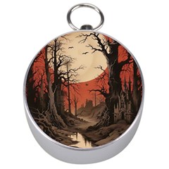 Comic Gothic Macabre Vampire Haunted Red Sky Silver Compasses