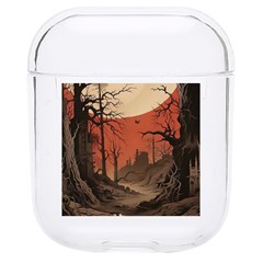 Comic Gothic Macabre Vampire Haunted Red Sky Hard Pc Airpods 1/2 Case by Maspions