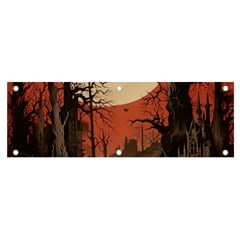 Comic Gothic Macabre Vampire Haunted Red Sky Banner And Sign 6  X 2 