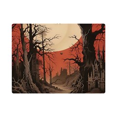 Comic Gothic Macabre Vampire Haunted Red Sky Premium Plush Fleece Blanket (mini)