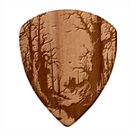 Comic Gothic Macabre Vampire Haunted Red Sky Wood Guitar Pick (Set of 10) Front