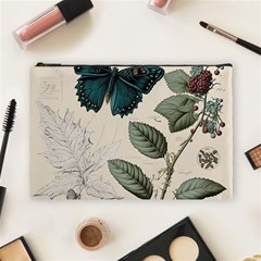 Butterflies Butterfly Botanical Nature Sketch Junk Journal Field Notes Paper Vintage Ephemera Cosmetic Bag (large)