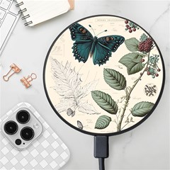 Butterflies Butterfly Botanical Nature Sketch Junk Journal Field Notes Paper Vintage Ephemera Wireless Fast Charger(black)