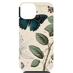 Butterflies Butterfly Botanical Nature Sketch Junk Journal Field Notes Paper Vintage Ephemera Iphone 14 Black Uv Print Case