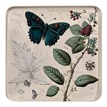 Butterflies Butterfly Botanical Nature Sketch Junk Journal Field Notes Paper Vintage Ephemera Square Glass Fridge Magnet (4 pack) Front