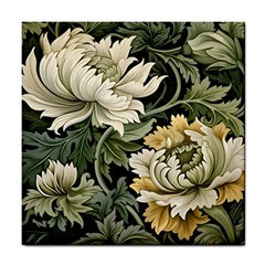 Flower Blossom Bloom Botanical Spring Nature Floral Pattern Leaves Tile Coaster