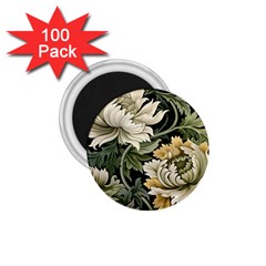 Flower Blossom Bloom Botanical Spring Nature Floral Pattern Leaves 1 75  Magnets (100 Pack) 