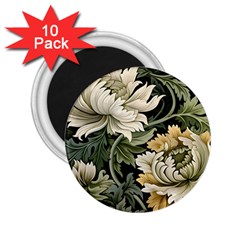 Flower Blossom Bloom Botanical Spring Nature Floral Pattern Leaves 2 25  Magnets (10 Pack) 