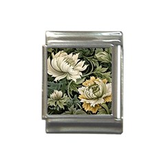 Flower Blossom Bloom Botanical Spring Nature Floral Pattern Leaves Italian Charm (13mm)