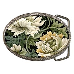 Flower Blossom Bloom Botanical Spring Nature Floral Pattern Leaves Belt Buckles