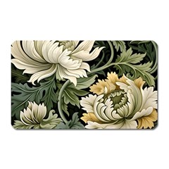 Flower Blossom Bloom Botanical Spring Nature Floral Pattern Leaves Magnet (rectangular)