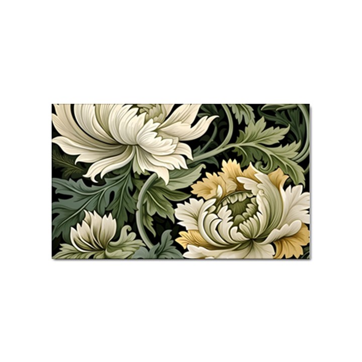 Flower Blossom Bloom Botanical Spring Nature Floral Pattern Leaves Sticker Rectangular (10 pack)