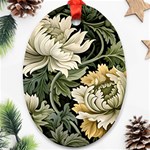 Flower Blossom Bloom Botanical Spring Nature Floral Pattern Leaves Oval Ornament (Two Sides) Front