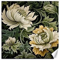 Flower Blossom Bloom Botanical Spring Nature Floral Pattern Leaves Canvas 16  X 16 