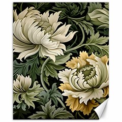 Flower Blossom Bloom Botanical Spring Nature Floral Pattern Leaves Canvas 16  X 20 