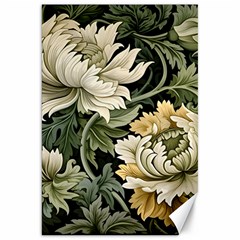 Flower Blossom Bloom Botanical Spring Nature Floral Pattern Leaves Canvas 20  X 30 