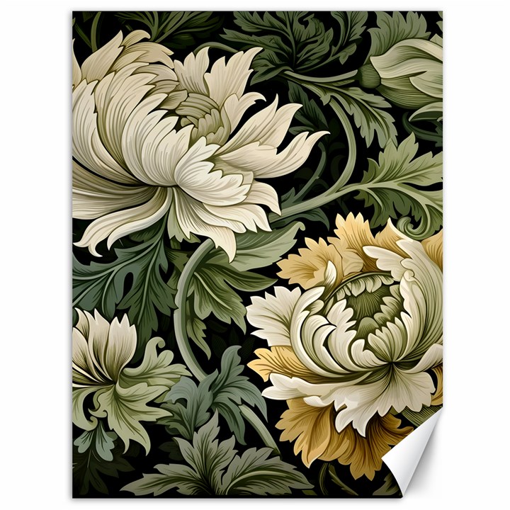 Flower Blossom Bloom Botanical Spring Nature Floral Pattern Leaves Canvas 36  x 48 