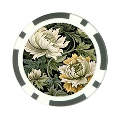 Flower Blossom Bloom Botanical Spring Nature Floral Pattern Leaves Poker Chip Card Guard