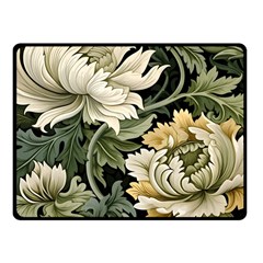 Flower Blossom Bloom Botanical Spring Nature Floral Pattern Leaves Fleece Blanket (small)