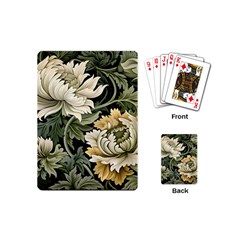 Flower Blossom Bloom Botanical Spring Nature Floral Pattern Leaves Playing Cards Single Design (mini)