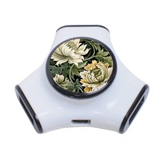 Flower Blossom Bloom Botanical Spring Nature Floral Pattern Leaves 3-port Usb Hub