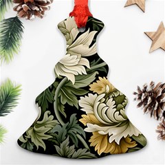 Flower Blossom Bloom Botanical Spring Nature Floral Pattern Leaves Christmas Tree Ornament (two Sides)