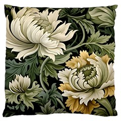 Flower Blossom Bloom Botanical Spring Nature Floral Pattern Leaves Large Cushion Case (two Sides)