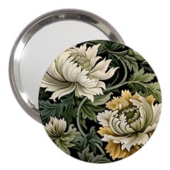 Flower Blossom Bloom Botanical Spring Nature Floral Pattern Leaves 3  Handbag Mirrors by Maspions