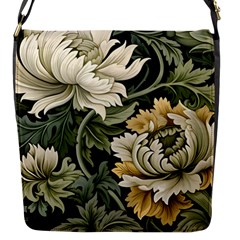 Flower Blossom Bloom Botanical Spring Nature Floral Pattern Leaves Flap Closure Messenger Bag (s) by Maspions