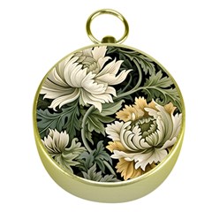 Flower Blossom Bloom Botanical Spring Nature Floral Pattern Leaves Gold Compasses