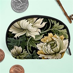 Flower Blossom Bloom Botanical Spring Nature Floral Pattern Leaves Accessory Pouch (large)