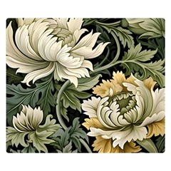 Flower Blossom Bloom Botanical Spring Nature Floral Pattern Leaves Two Sides Premium Plush Fleece Blanket (kids Size)