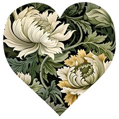 Flower Blossom Bloom Botanical Spring Nature Floral Pattern Leaves Wooden Puzzle Heart