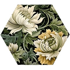 Flower Blossom Bloom Botanical Spring Nature Floral Pattern Leaves Wooden Puzzle Hexagon